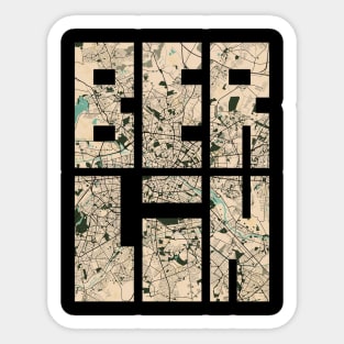 Berlin, Germany City Map Typography - Vintage Sticker